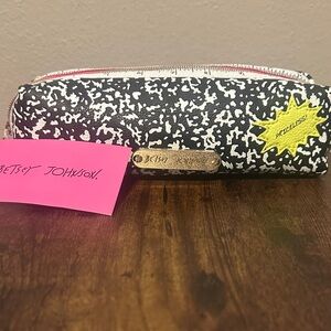 Betsy Johnson Black and White Pencil Bag